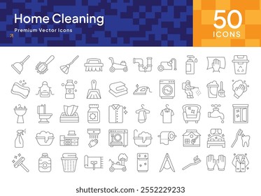 Home Cleaning Icon Pack for Household Maintenance, Eco-Friendly Solutions, and Domestic Organization