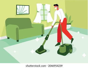 Home cleaning illustration concept vector 