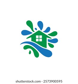 Home cleaning logo design concept 