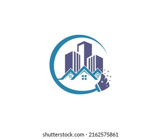 Home Cleaning Logo Design. Creative Cleaning Service Logo Vector Icon  On White Background.