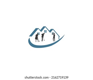 Home Cleaning Logo Design. Creative Cleaning Service Logo Vector Icon  On White Background.