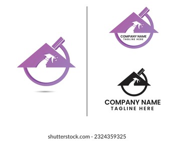 Home cleaning logo design. House clean. Real estate. Cleaning service. Shine home. Business. Finance. Creative design. Premium vector art