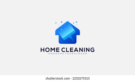 Home cleaning Logo design icon vector illustration