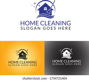home cleaning logo design template.