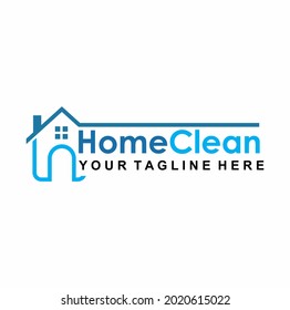 Concepto de diseño de logotipo de limpieza doméstica, vector de plantilla de ogo de limpieza residencial