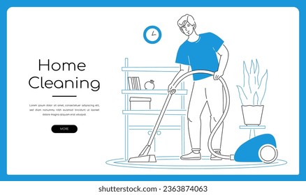 Home cleaning - modern colorful flat design style illustration