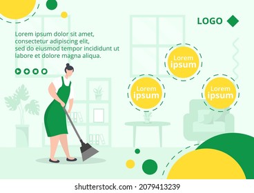 Home Cleaning Service Brochure Editable of Square Background Suitable for Social media, Feed, Card, Greetings, Print and Web Internet Ads