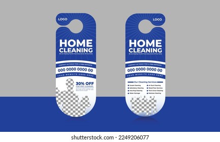 Home cleaning service door hanger design template, hotel knob design. vector door hanger. roof cleaning, window cleaning, office cleaning, junk dust removal, door hanger, rack card layout vector	
