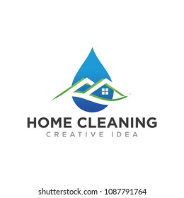 Home cleaning service logo vector