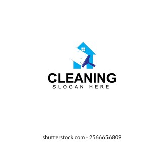 Home cleaning service logo. Home cleaning vector logo illustration