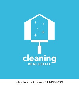 Home cleaning service real estate icon logo design Premium