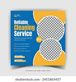 Home Cleaning Service Social Media Post Template 