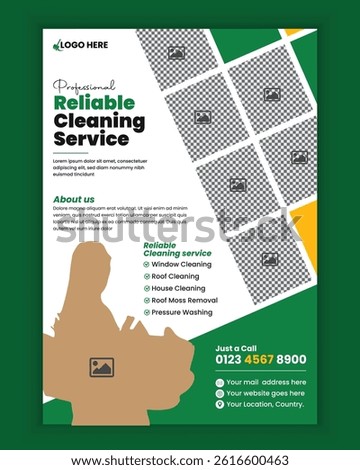 Home Cleaning Services Flyer and Poster Design, or A4 size Cleaning Service Flyer design, one page brochure design for commercial cleaning service