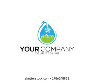 Home Cleaning And Cleaning Services Logo Design Vector Template.