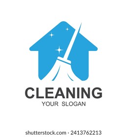 Home Cleaning Services Logo Design Vector. This logo is perfect for cleaning and maintenance services