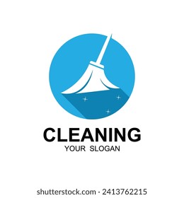 Vector de diseño del logotipo de los servicios de limpieza en el hogar. Este logotipo es perfecto para servicios de limpieza y mantenimiento