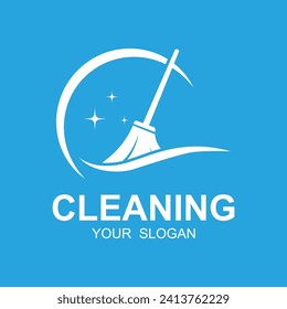 Home-Reinigungsdienste Logo-Design-Vektorgrafik. Dieses Logo ist ideal für Reinigungs- und Wartungsarbeiten