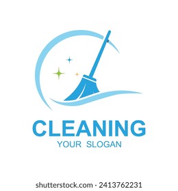 Vector de diseño del logotipo de los servicios de limpieza en el hogar. Este logotipo es perfecto para servicios de limpieza y mantenimiento