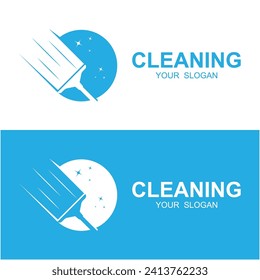Vector de diseño del logotipo de los servicios de limpieza en el hogar. Este logotipo es perfecto para servicios de limpieza y mantenimiento