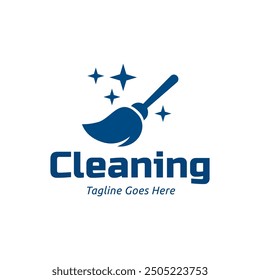 Home Cleaning Services Logo Design Vector. Cleaning broom logo design.