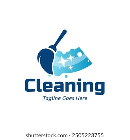 Home Cleaning Services Logo Design Vector. Cleaning broom logo design.