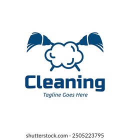 Home Cleaning Services Logo Design Vector. Cleaning broom logo design.