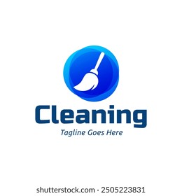 Home Cleaning Services Logo Design Vector. Cleaning broom logo design.