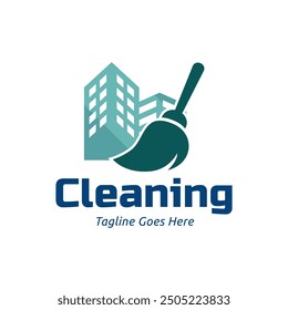 Home Cleaning Services Logo Design Vector. Cleaning broom logo design.