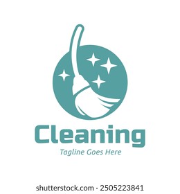 Home Cleaning Services Logo Design Vector. Cleaning broom logo design.