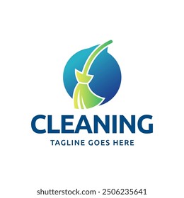 Home Cleaning Services Logo Design Vector. Cleaning broom logo design.
