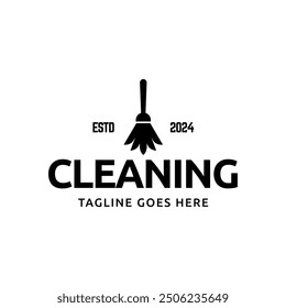 Home Cleaning Services Logo Design Vector. Cleaning broom logo design.