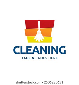 Home Cleaning Services Logo Design Vector. Cleaning broom logo design.