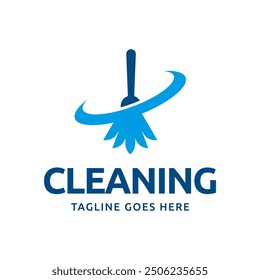 Home Cleaning Services Logo Design Vector. Cleaning broom logo design.
