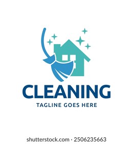 Home Cleaning Services Logo Design Vector. Cleaning broom logo design.