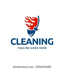 Home Cleaning Services Logo Design Vector. Cleaning broom logo design.