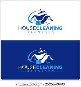 Servicios de limpieza para el hogar Diseño de logotipos Vector Plantilla 4