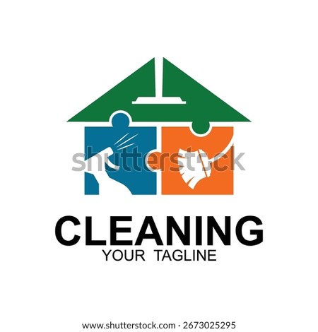 Home Cleaning Services Logo Design Vector. This logo is perfect for cleaning and maintenance services