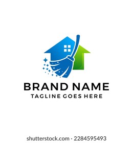 Home cleaning services logo icon Vector template