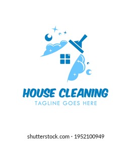 Vector del logotipo de servicios de limpieza y limpieza en el hogar