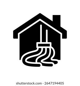 home cleaning solid icon symbol vector design good for web or mobile app