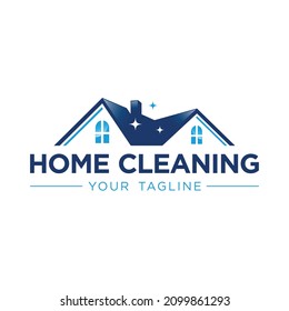 home cleaning template logo with modern style and effect gradient