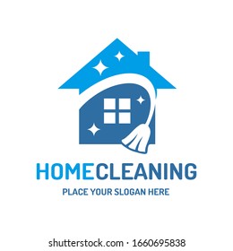 Home cleaning vector logo template. This design suitable for maintenance home business.