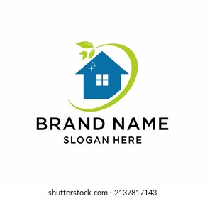 Home cleaning vector logo template. This design suitable for maintenance home business.