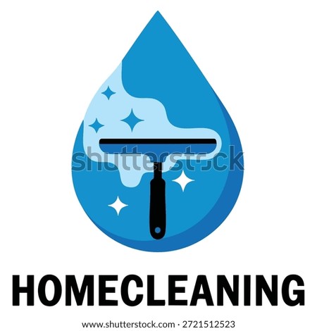 Home cleaning vector logo template design using water drop and glass wiper suitable for maintenance service branding clean house identity and hygiene concept