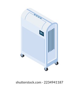 Home climate control isometric composition with isolated icon of domestic appliance on blank background vector illustration