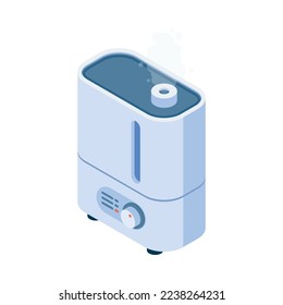 Home climate control isometric composition with isolated icon of domestic appliance on blank background vector illustration