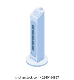 Home climate control isometric composition with isolated icon of domestic appliance on blank background vector illustration