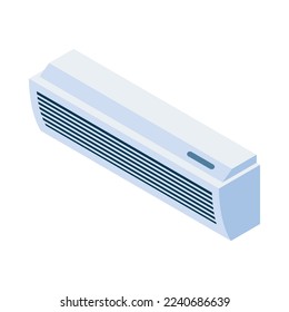 Home climate control isometric composition with isolated icon of domestic appliance on blank background vector illustration