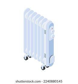 Home climate control isometric composition with isolated icon of domestic appliance on blank background vector illustration