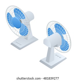 Home climate equipment isometric icon. Air Cooling Fan. Flat 3d  illustration. 